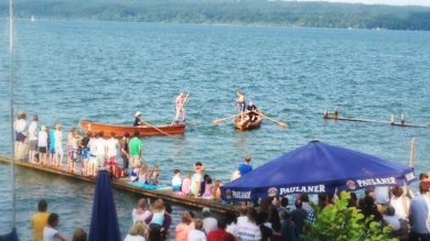 Fischerstechen 2016 im Biergarten Lidl, Seepromenade 10 in Seeshaupt. Am 23. Juli 2016 ab 12:00 Uhr Einlass, das traditionelle Fischerstechen beginnt ab 14:00 Uhr